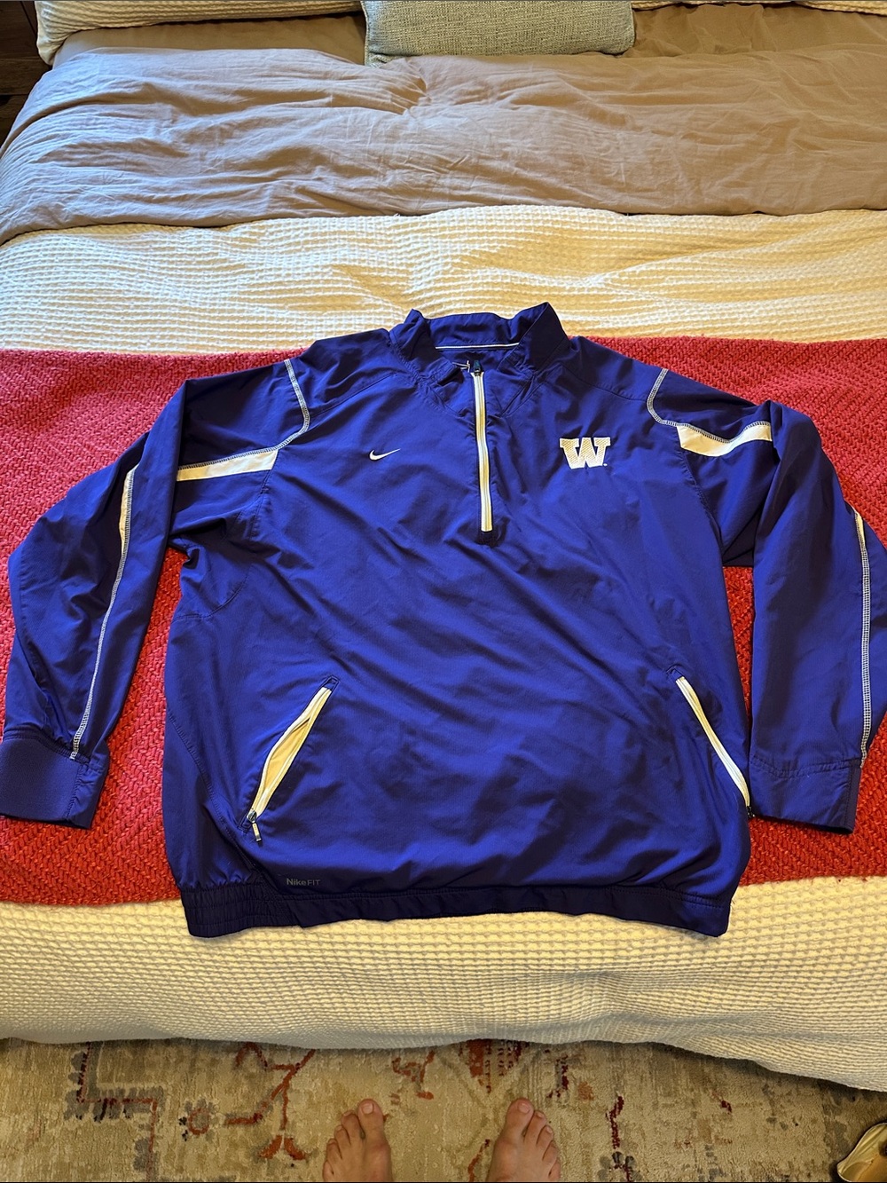 Nike Royal Purple Half-Zip Pullover with White Accents